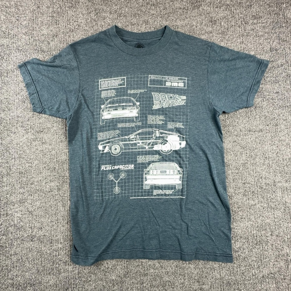 American Classics Shirt Mens Small Blue Back To The Future DeLorean Graphic Tee